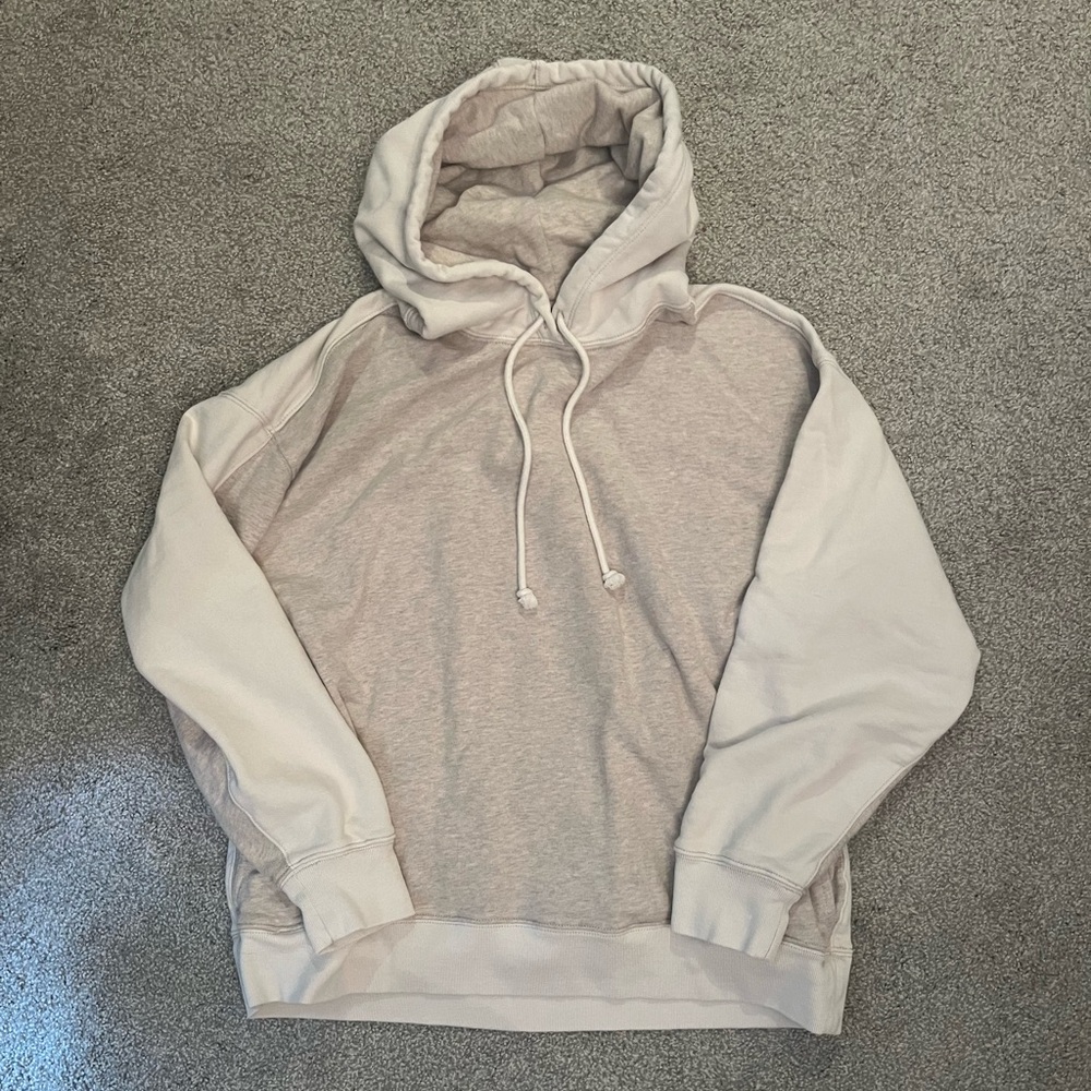 J. Crew Gray and Cream Hoodie